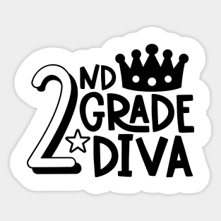 2nd Grade Diva Cute Kids Girls School Back to School Sticker